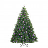 Sztuczna choinka z 300 diodami LED Zielony 180 cm PE i PVC