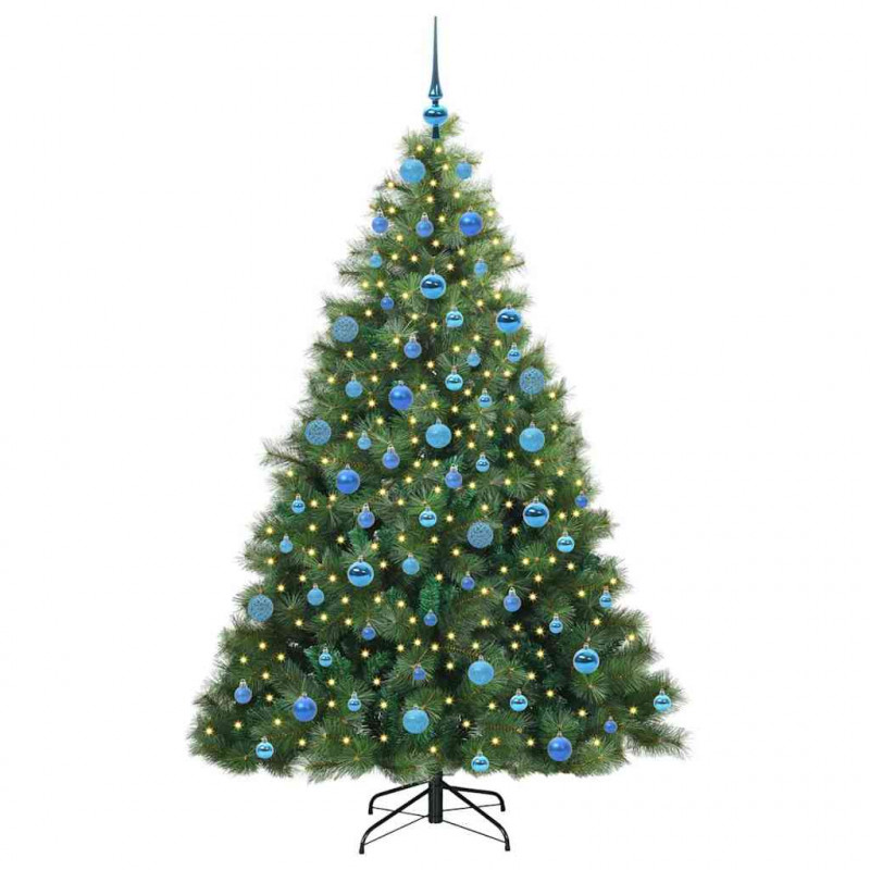 Sztuczna choinka z 300 diodami LED Zielony 180 cm PE i PVC