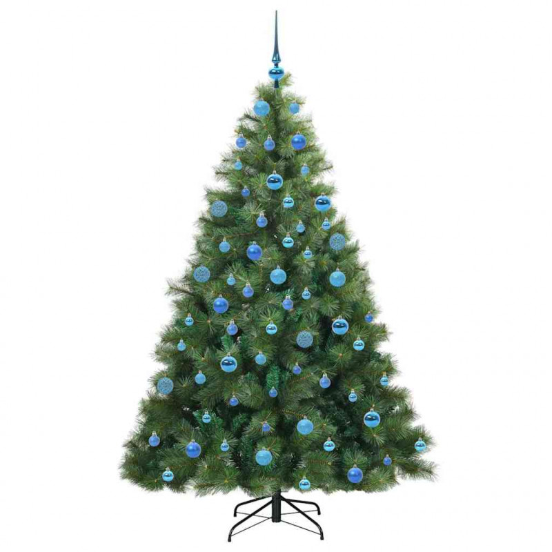 Sztuczna choinka z 300 diodami LED Zielony 180 cm PE i PVC