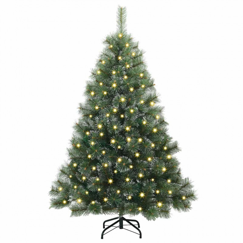 Sztuczna choinka z 150 diodami LED Zielony 150 cm PE i PVC