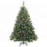 Sztuczna choinka z 150 diodami LED Zielony 150 cm PE i PVC