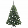 Sztuczna choinka z 150 diodami LED Zielony 150 cm PE i PVC