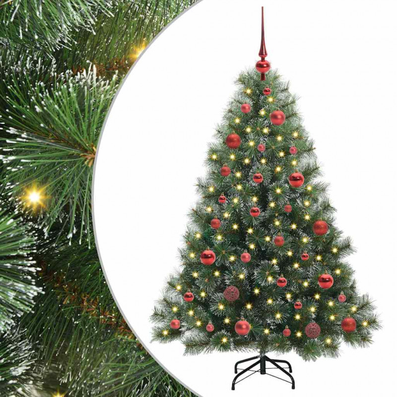 Sztuczna choinka z 150 diodami LED Zielony 150 cm PE i PVC