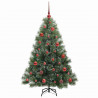 Sztuczna choinka z 150 diodami LED Zielony 150 cm PE i PVC