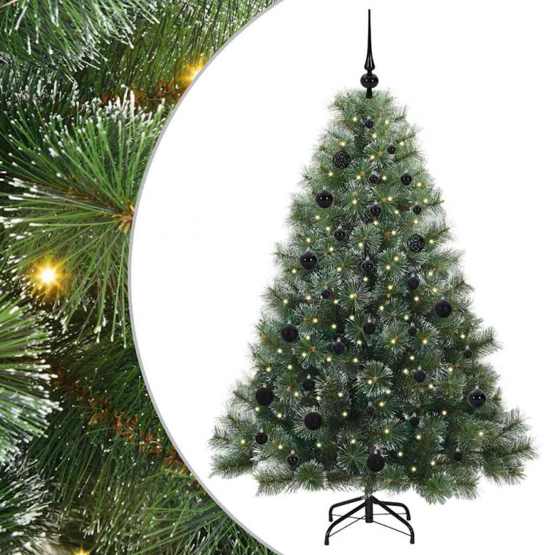 Sztuczna choinka z 150 diodami LED Zielony 150 cm PE i PVC