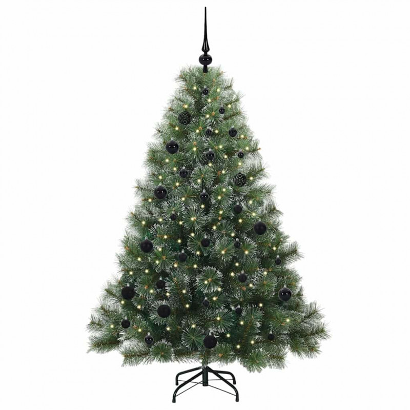 Sztuczna choinka z 150 diodami LED Zielony 150 cm PE i PVC