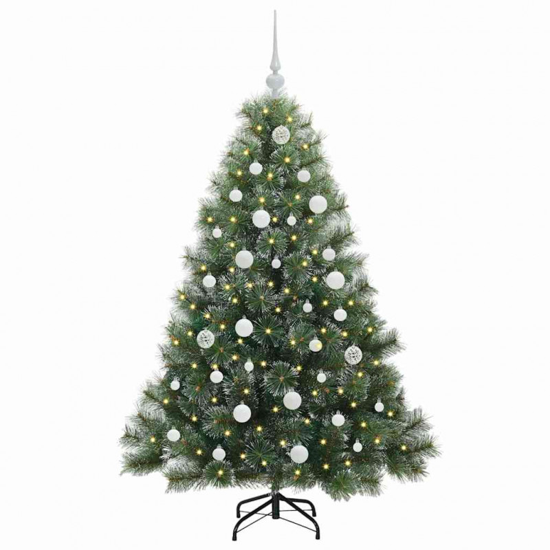 Sztuczna choinka z 150 diodami LED Zielony 150 cm PE i PVC
