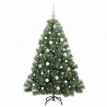 Sztuczna choinka z 150 diodami LED Zielony 150 cm PE i PVC