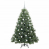 Sztuczna choinka z 150 diodami LED Zielony 150 cm PE i PVC