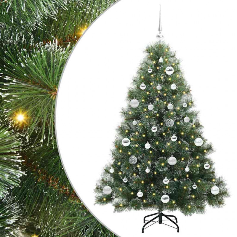 Sztuczna choinka z 150 diodami LED Zielony 150 cm PE i PVC