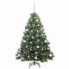 Sztuczna choinka z 150 diodami LED Zielony 150 cm PE i PVC