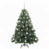 Sztuczna choinka z 150 diodami LED Zielony 150 cm PE i PVC
