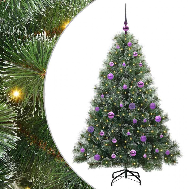 Sztuczna choinka z 150 diodami LED Zielony 150 cm PE i PVC