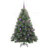 Sztuczna choinka z 150 diodami LED Zielony 150 cm PE i PVC