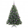 Sztuczna choinka z 150 diodami LED Zielony 150 cm PE i PVC