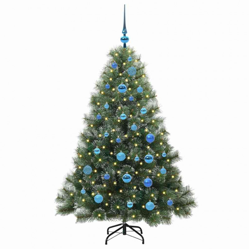 Sztuczna choinka z 150 diodami LED Zielony 150 cm PE i PVC