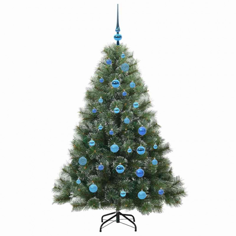 Sztuczna choinka z 150 diodami LED Zielony 150 cm PE i PVC