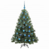 Sztuczna choinka z 150 diodami LED Zielony 150 cm PE i PVC