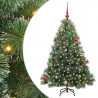 Sztuczna choinka z 150 diodami LED Zielony 150 cm PE i PVC