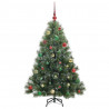 Sztuczna choinka z 150 diodami LED Zielony 150 cm PE i PVC