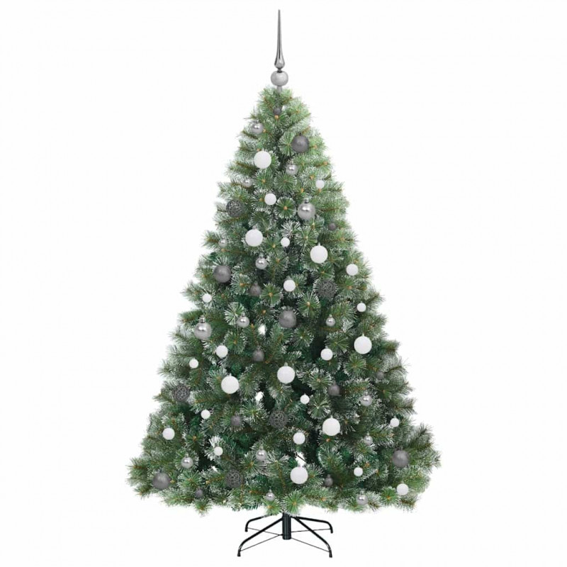 Sztuczna choinka z 300 diodami LED Zielony 180 cm PE i PVC