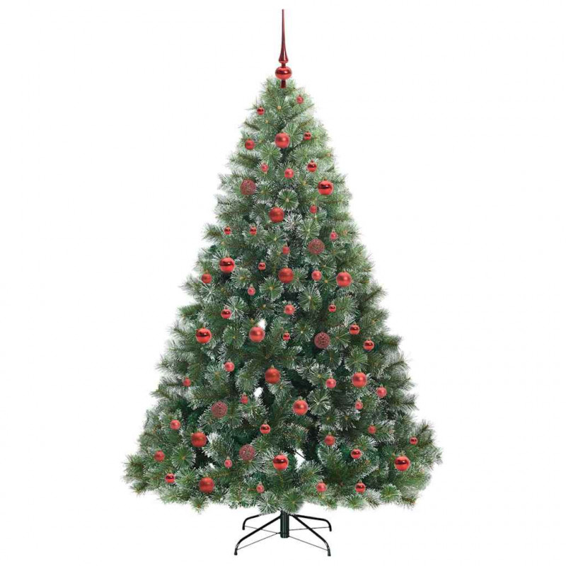 Sztuczna choinka z 300 diodami LED Zielony 180 cm PE i PVC