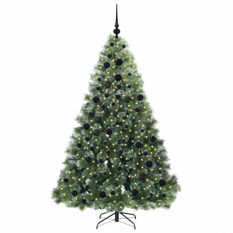 Sztuczna choinka z 300 diodami LED Zielony 180 cm PE i PVC