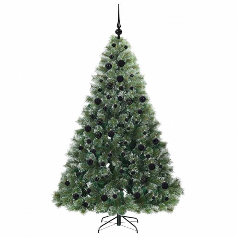 Sztuczna choinka z 300 diodami LED Zielony 180 cm PE i PVC