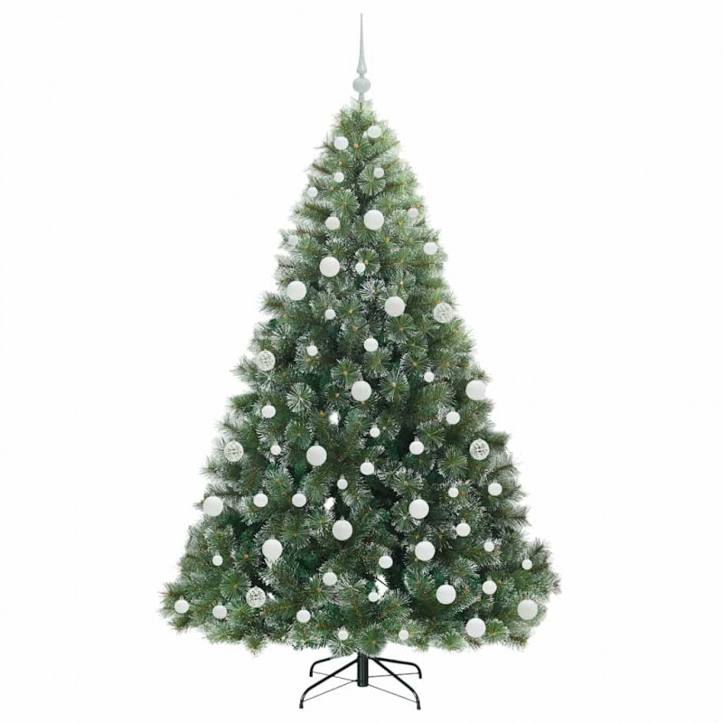 Sztuczna choinka z 300 diodami LED Zielony 180 cm PE i PVC
