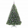 Sztuczna choinka z 300 diodami LED Zielony 180 cm PE i PVC