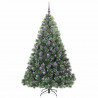 Sztuczna choinka z 300 diodami LED Zielony 180 cm PE i PVC