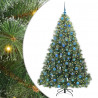Sztuczna choinka z 300 diodami LED Zielony 180 cm PE i PVC