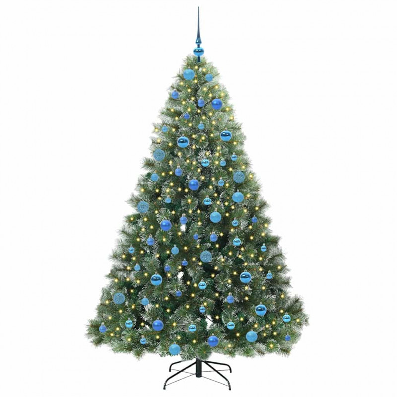 Sztuczna choinka z 300 diodami LED Zielony 180 cm PE i PVC