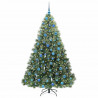 Sztuczna choinka z 300 diodami LED Zielony 180 cm PE i PVC