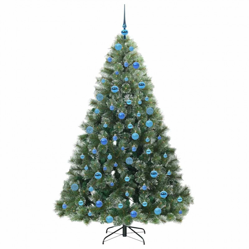 Sztuczna choinka z 300 diodami LED Zielony 180 cm PE i PVC