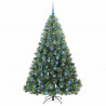 Sztuczna choinka z 300 diodami LED Zielony 180 cm PE i PVC