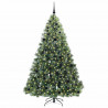 Sztuczna choinka z 300 diodami LED Zielony 210 cm PE i PVC