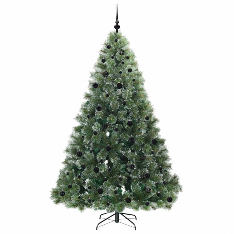 Sztuczna choinka z 300 diodami LED Zielony 210 cm PE i PVC