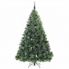Sztuczna choinka z 300 diodami LED Zielony 210 cm PE i PVC