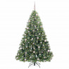 Sztuczna choinka z 300 diodami LED Zielony 210 cm PE i PVC