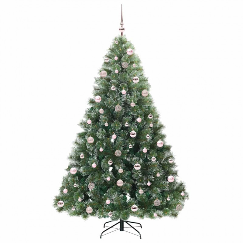 Sztuczna choinka z 300 diodami LED Zielony 210 cm PE i PVC