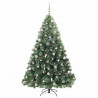 Sztuczna choinka z 300 diodami LED Zielony 210 cm PE i PVC