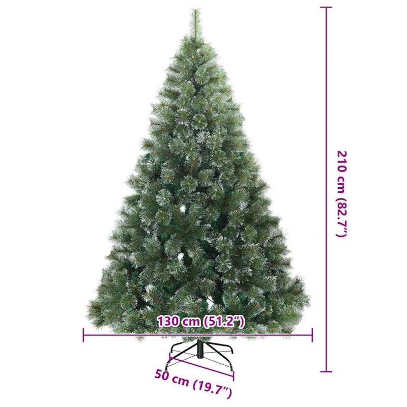 Sztuczna choinka z 300 diodami LED Zielony 210 cm PE i PVC