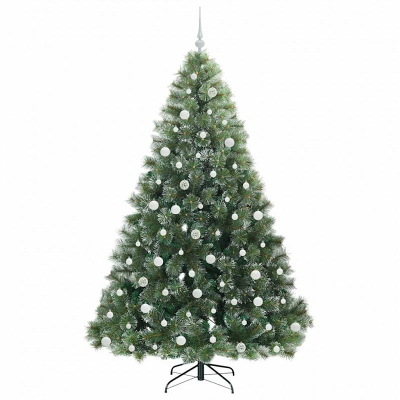 Sztuczna choinka z 300 diodami LED Zielony 210 cm PE i PVC