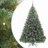 Sztuczna choinka z 300 diodami LED Zielony 210 cm PE i PVC