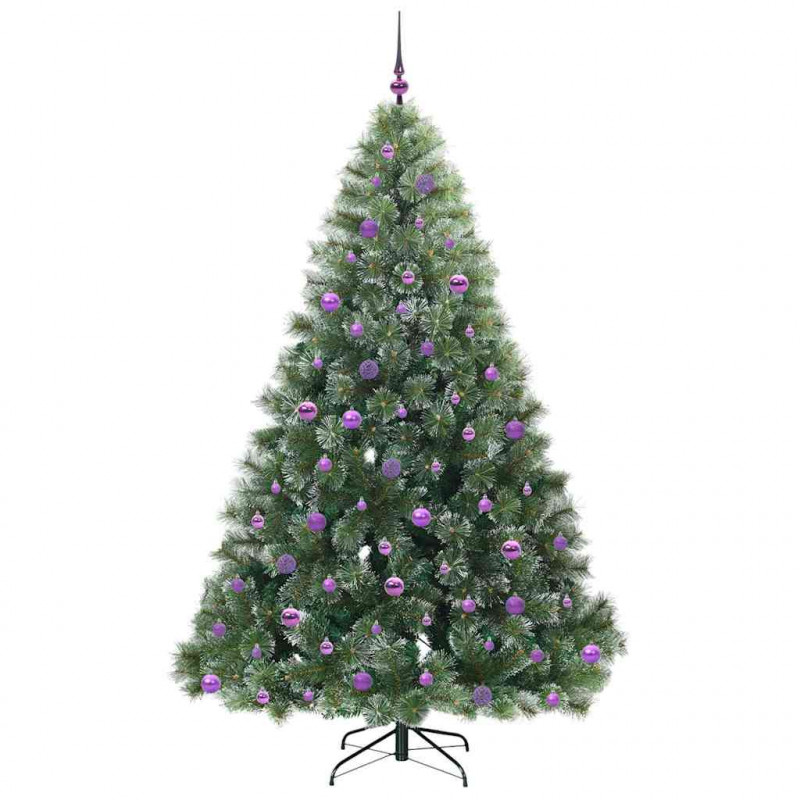 Sztuczna choinka z 300 diodami LED Zielony 210 cm PE i PVC