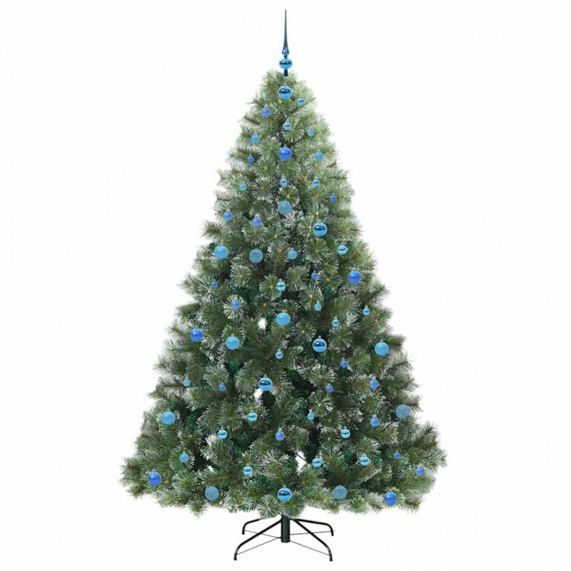 Sztuczna choinka z 300 diodami LED Zielony 210 cm PE i PVC