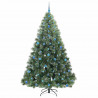Sztuczna choinka z 300 diodami LED Zielony 210 cm PE i PVC