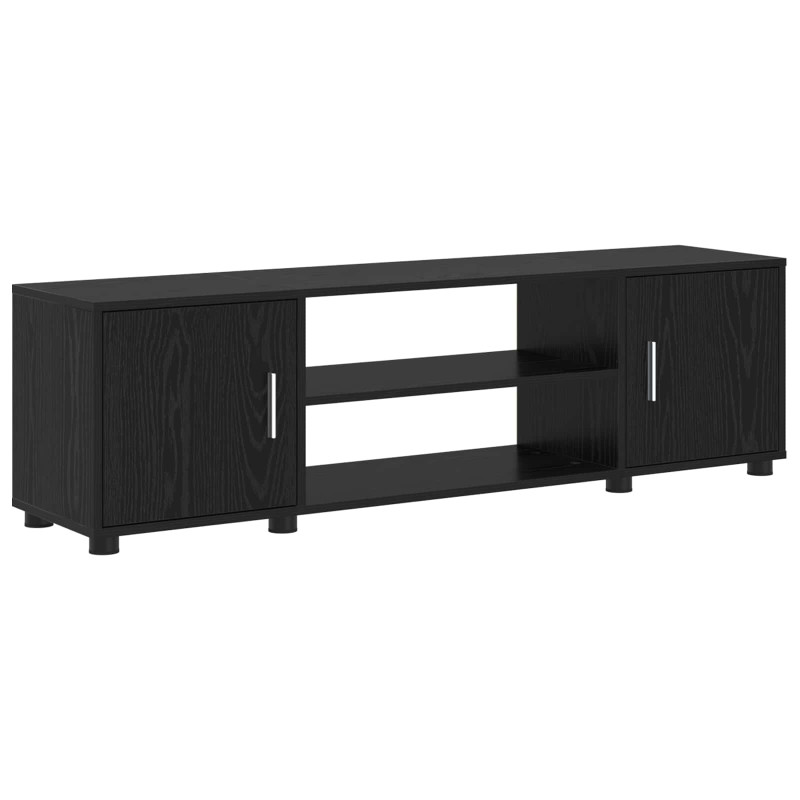 Zestaw szafek RTV 4 pcs Czarny Dąb Materiał drewnopochodny
