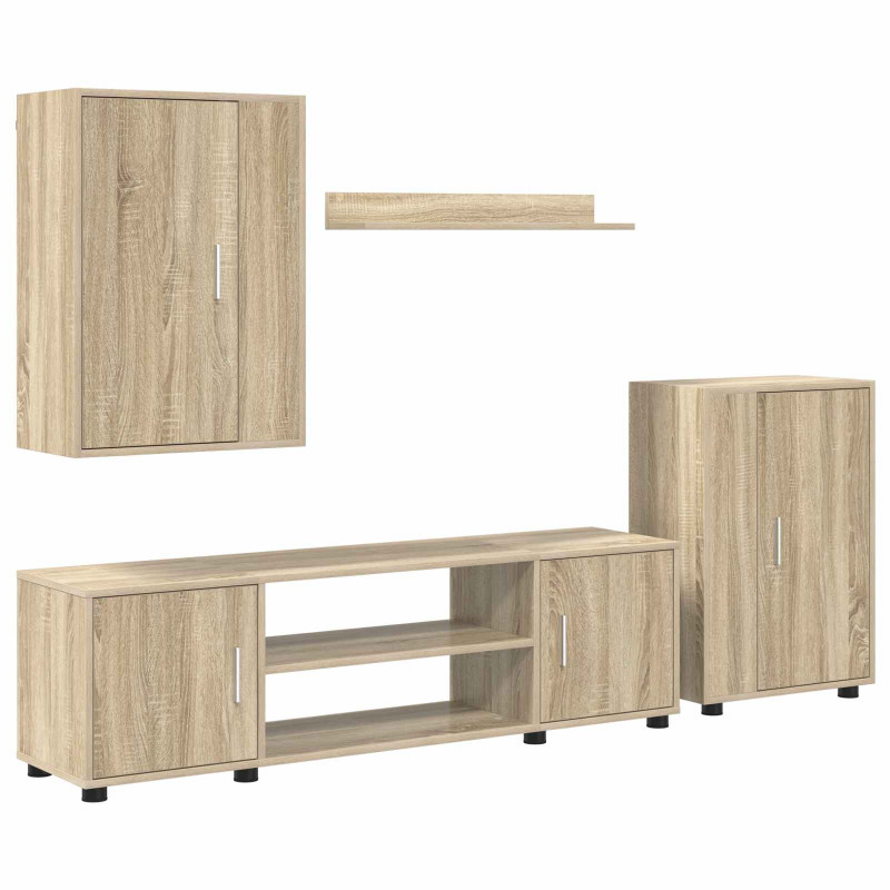 Zestaw szafek RTV 4 pcs Dąb Sonoma Materiał drewnopochodny